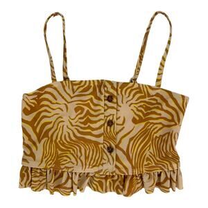 Scotch & Soda Scotch R'Belle Girls Smocked Animal Print Bikini Top Size 8 NWOT